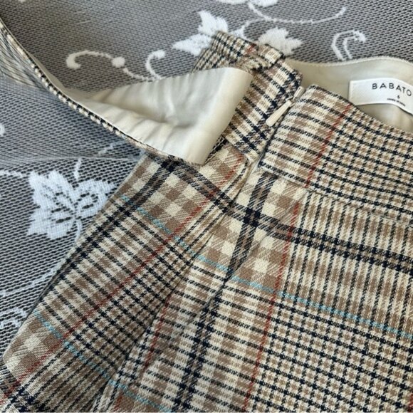 Aritzia Babaton Erickson Plaid Belted Mini Skirt Sz 6 - Picture 12 of 13